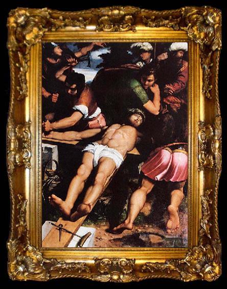 framed  Callisto Piazza Nailing of Christ to the Cross, ta009-2